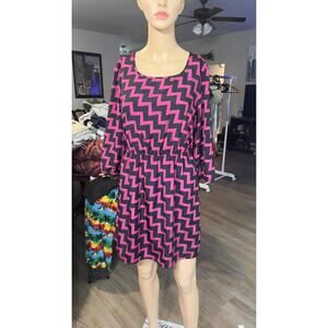 BeBop Women's Pink & Black Zigzag Dress